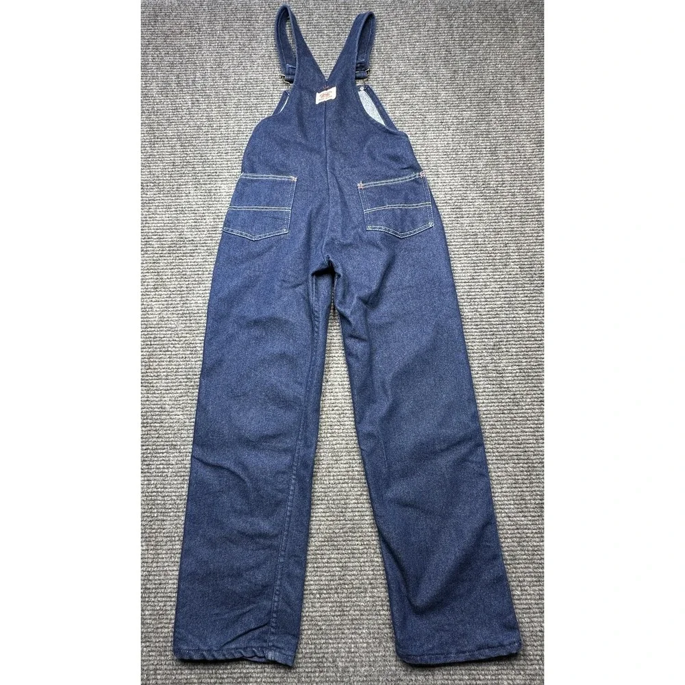 Round House Overalls Teens 14 Blue Denim Adjustable Straps Made‎ USA Workwear